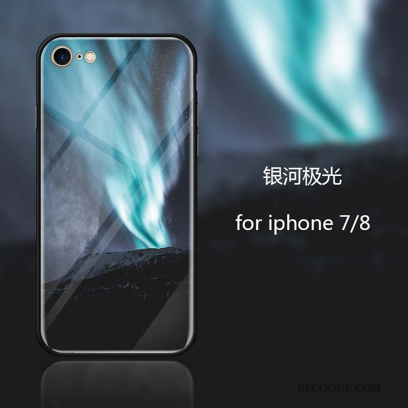 iPhone 8 Coque Bleu Tendance Créatif Incassable Personnalité Silicone