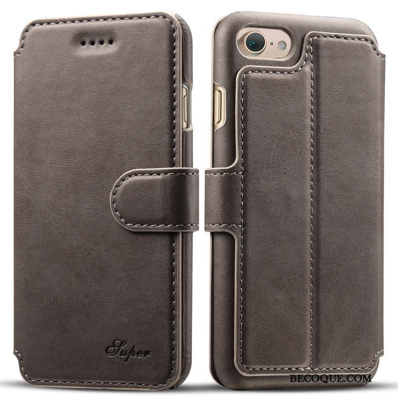 iPhone 8 Coque Business Clamshell Cuir Véritable Incassable Luxe Nouveau