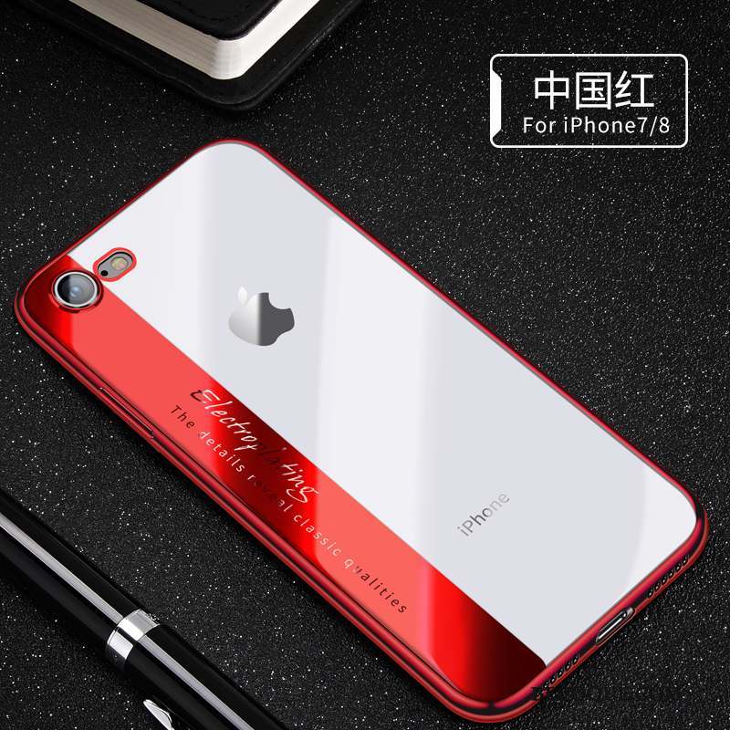 iPhone 8 Coque De Téléphone Fluide Doux Tendance Transparent Or Rose Étui