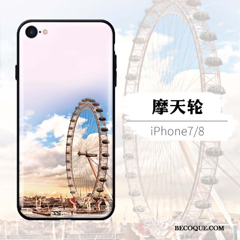 iPhone 8 Coque De Téléphone Tendance Étui Personnalité Rose Créatif