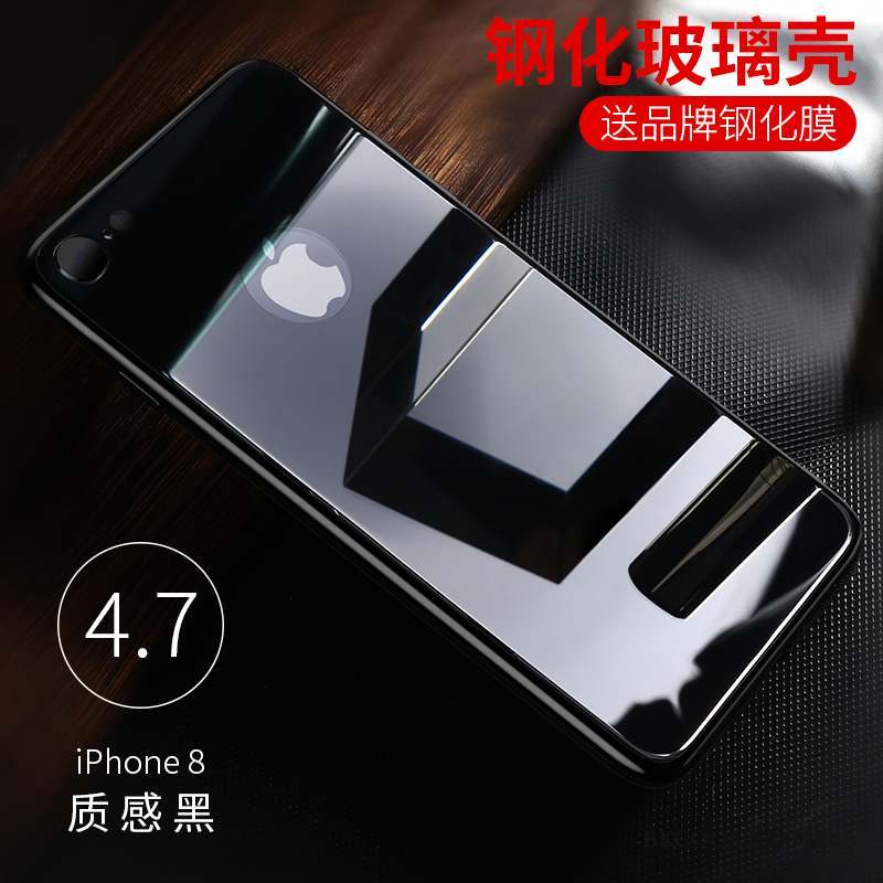 iPhone 8 Coque De Téléphone Étui Tout Compris Verre Trempé Incassable Noir