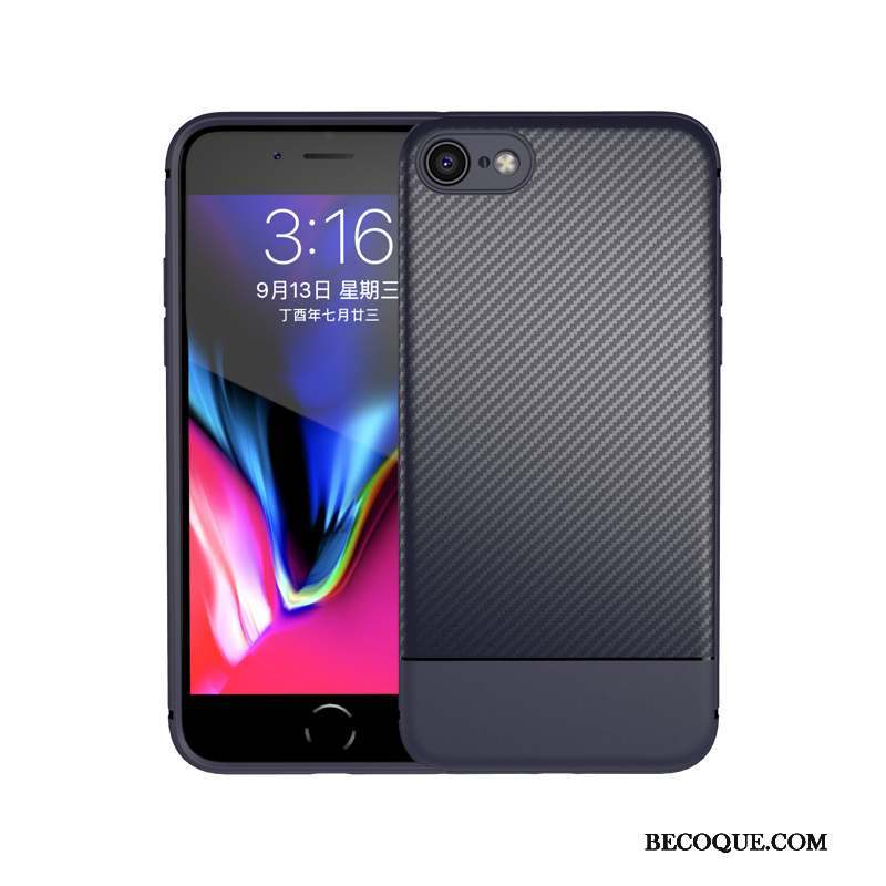 iPhone 8 Coque Fluide Doux Tout Compris Tendance Silicone Noir Étui