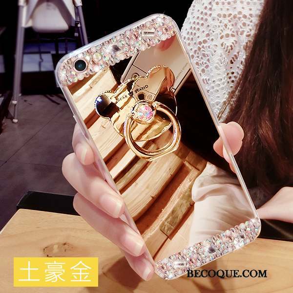 iPhone 8 Coque Miroir Nouveau Strass Luxe Ours Petit