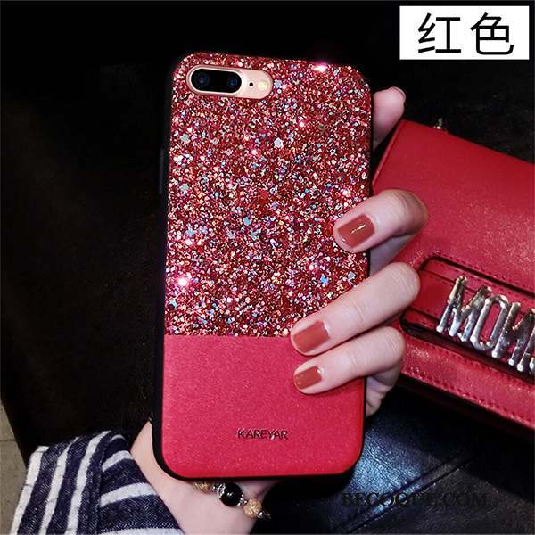 iPhone 8 Coque Rouge Incassable Nouveau Noir Silicone Marque De Tendance