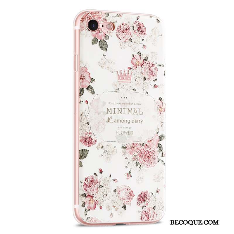 iPhone 8 Coque Silicone Pu Tout Compris Rose Nouveau Personnalité