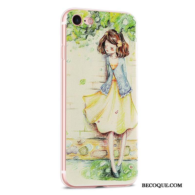 iPhone 8 Coque Silicone Pu Tout Compris Rose Nouveau Personnalité