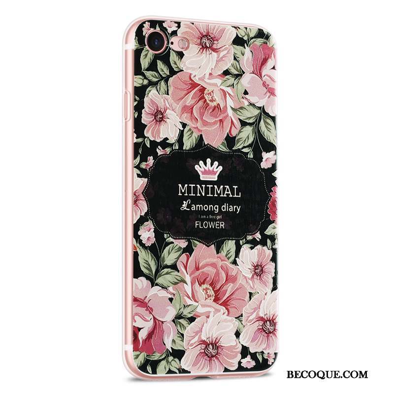 iPhone 8 Coque Silicone Pu Tout Compris Rose Nouveau Personnalité