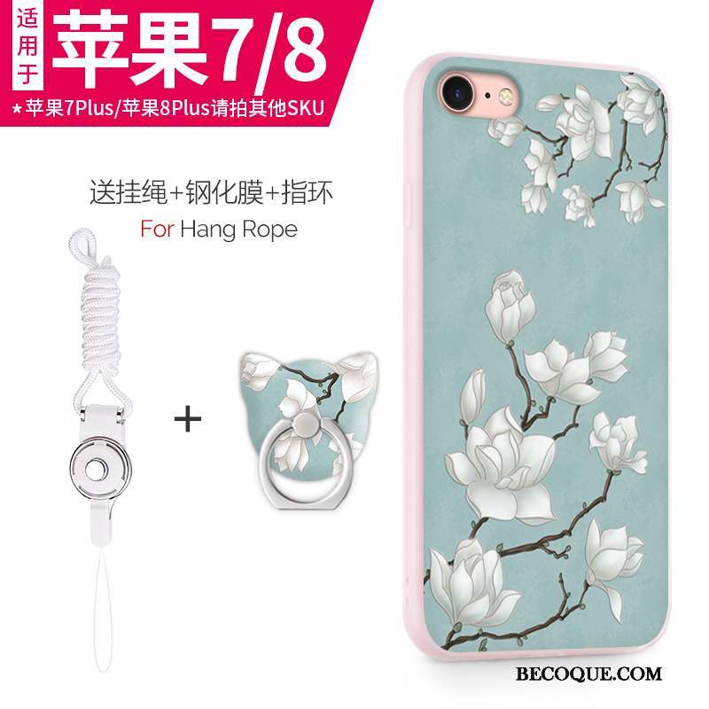 iPhone 8 Coque Vert Étui Fluide Doux Tout Compris Protection Mince