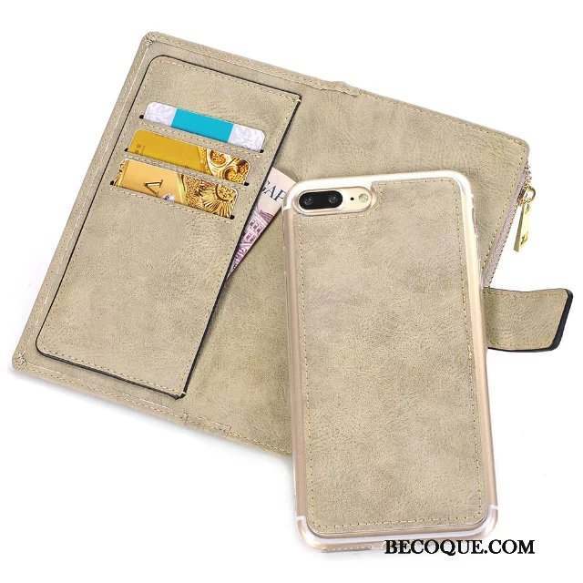 iPhone 8 Coque Vintage Multifonctions Étui Portefeuille Portefeuilles Étui En Cuir