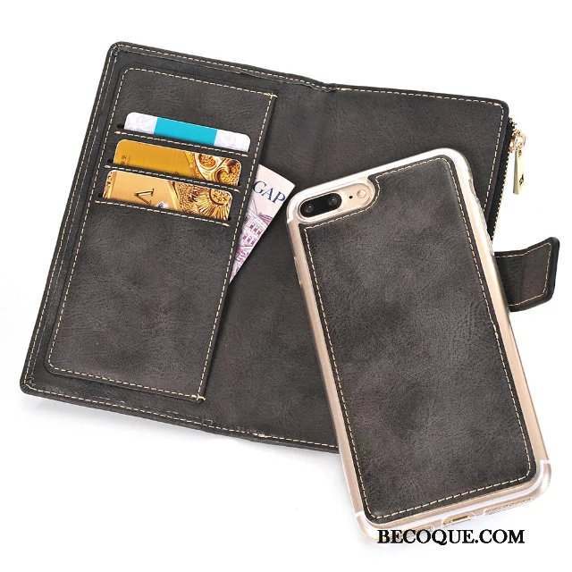 iPhone 8 Coque Vintage Multifonctions Étui Portefeuille Portefeuilles Étui En Cuir