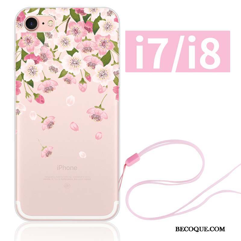 iPhone 8 Coque Étui Nouveau Simple Ornements Suspendus Lapin Délavé En Daim