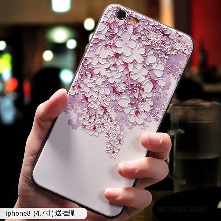 iPhone 8 Coque Étui Ornements Suspendus Fluide Doux Vert Tout Compris Style Chinois