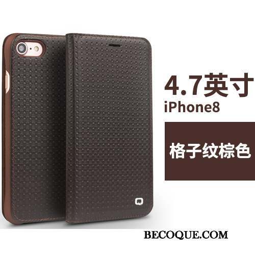 iPhone 8 Coque Étui Protection Étui En Cuir Pu Cuir Véritable Business