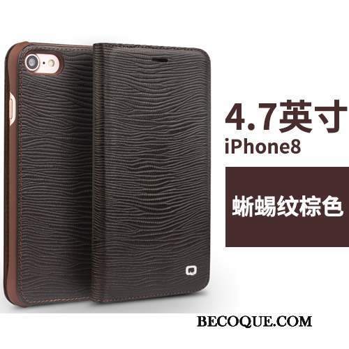 iPhone 8 Coque Étui Protection Étui En Cuir Pu Cuir Véritable Business