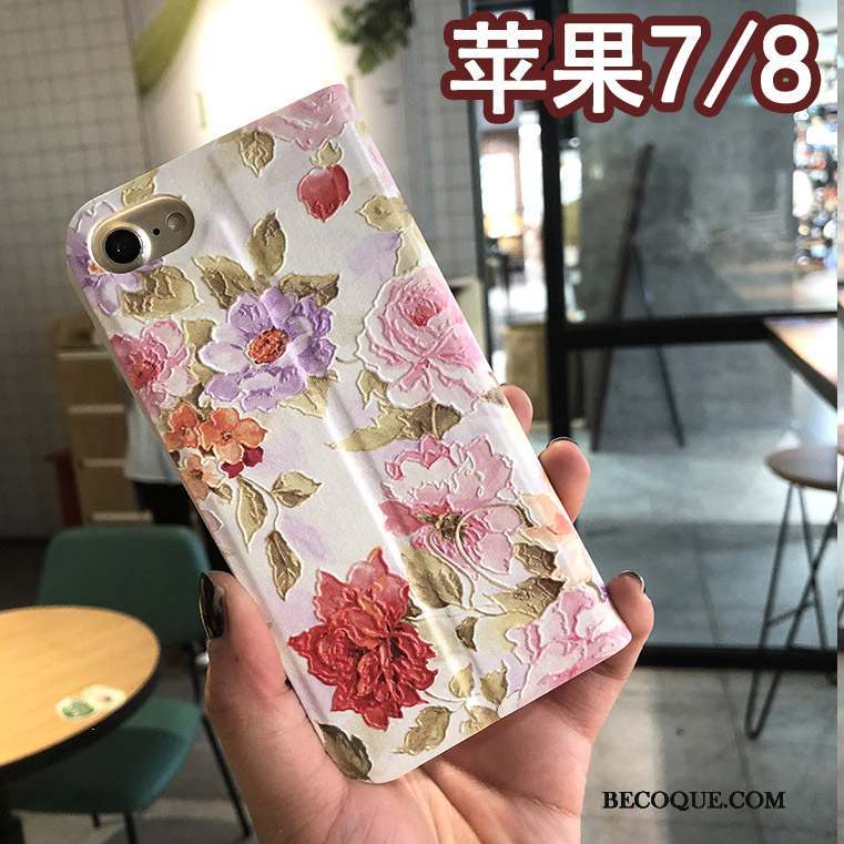 iPhone 8 Fluide Doux Coque De Téléphone Anneau Incassable Étui Bleu