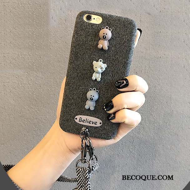 iPhone 8 Gris Ornements Suspendus Charmant Lin Nouveau Coque De Téléphone