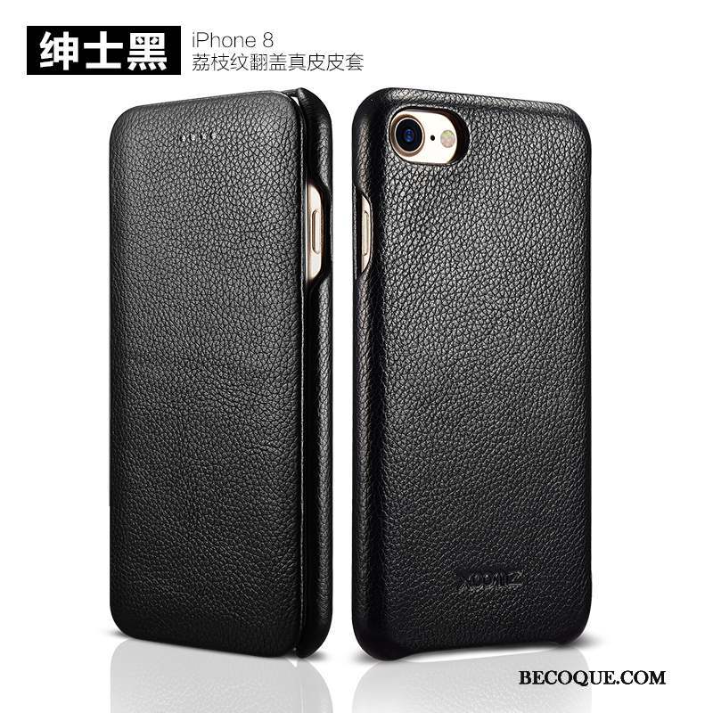 iPhone 8 Housse Coque Incassable Cuir Véritable Tout Compris Téléphone Portable