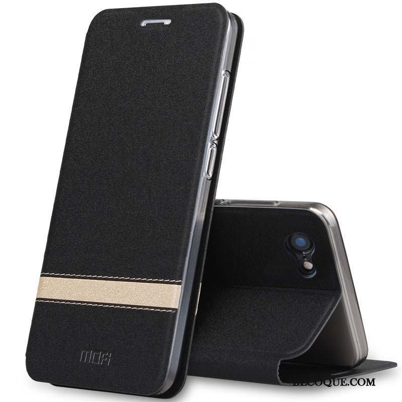 iPhone 8 Housse Étui En Cuir Noir Coque De Téléphone Silicone Fluide Doux