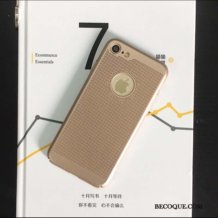 iPhone 8 Incassable Protection Étui Or Coque De Téléphone Délavé En Daim