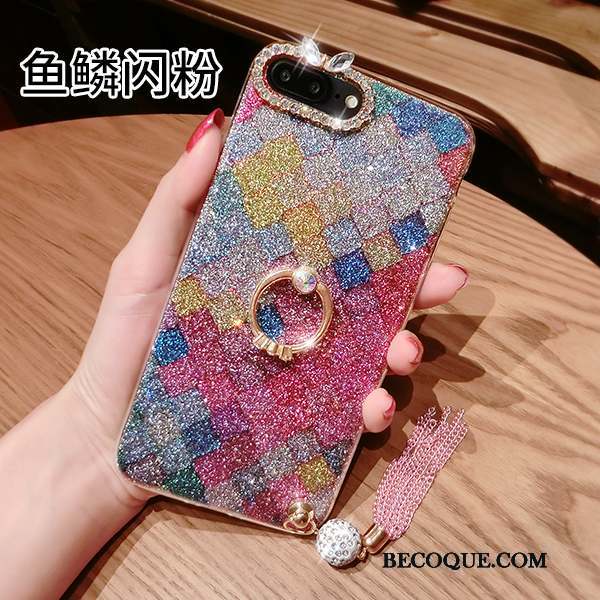 iPhone 8 Multicolore Incassable Coque De Téléphone Rose À Franges Marque De Tendance