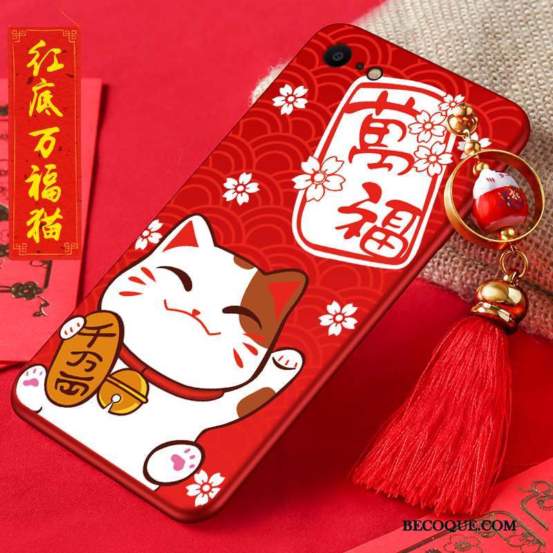 iPhone 8 Nouveau Silicone Dessin Animé Rouge Fluide Doux Coque De Téléphone