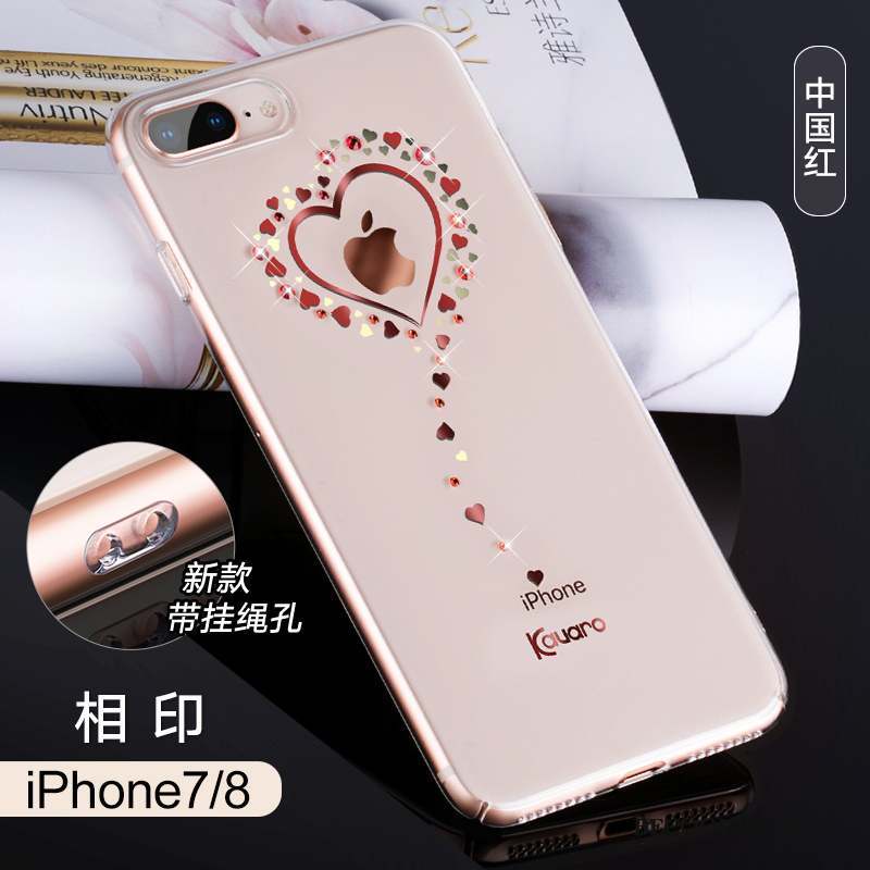 iPhone 8 Nouveau Strass Coque De Téléphone Luxe Transparent Or