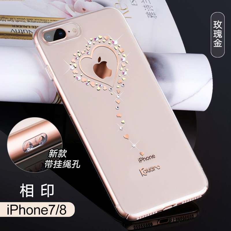 iPhone 8 Nouveau Strass Coque De Téléphone Luxe Transparent Or