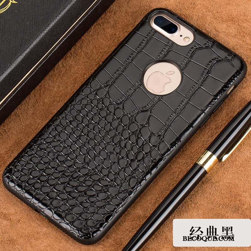 iPhone 8 Plus Bleu Qualité Étui En Cuir Coque De Téléphone Incassable Protection