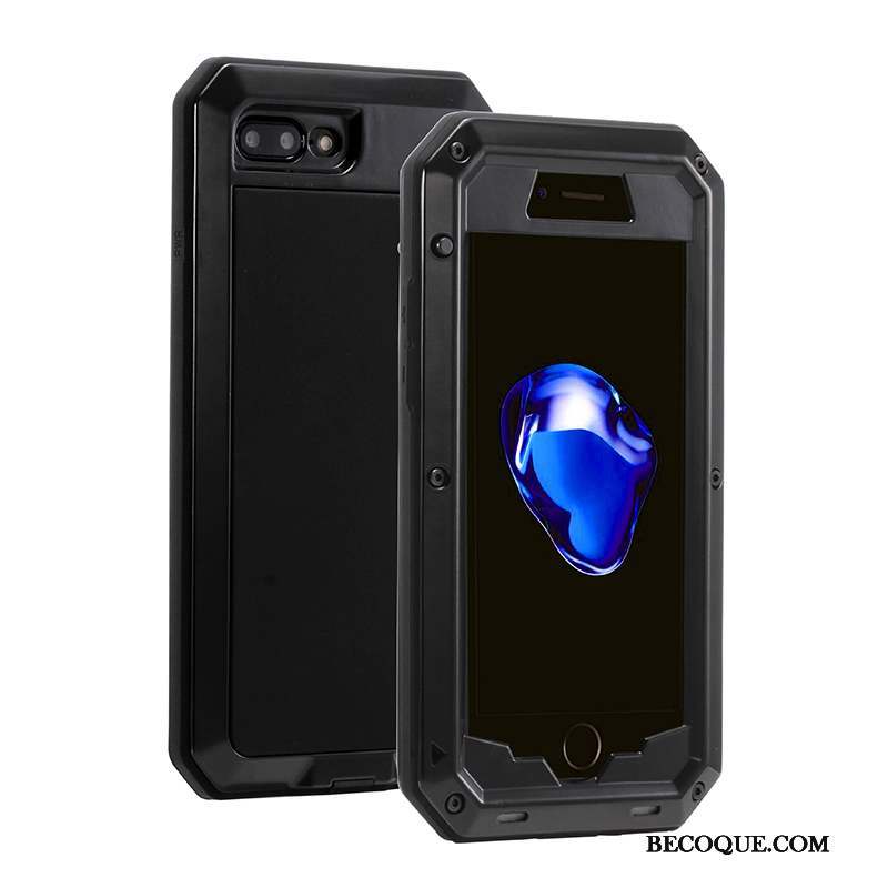 iPhone 8 Plus Border Coque Noir Incassable De Téléphone Étui