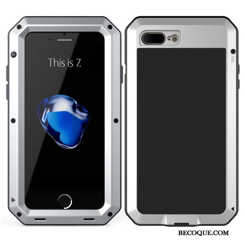 iPhone 8 Plus Border Coque Noir Incassable De Téléphone Étui