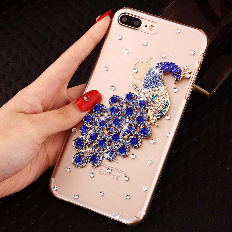 iPhone 8 Plus Coque De Téléphone Incruster Strass Étui Nouveau Rose Transparent