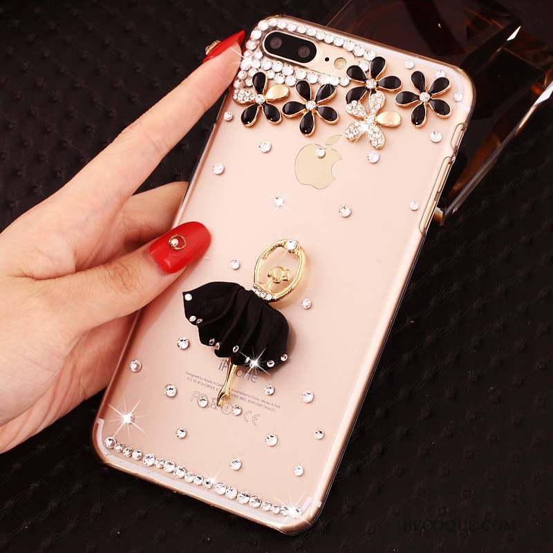 iPhone 8 Plus Coque De Téléphone Incruster Strass Étui Nouveau Rose Transparent