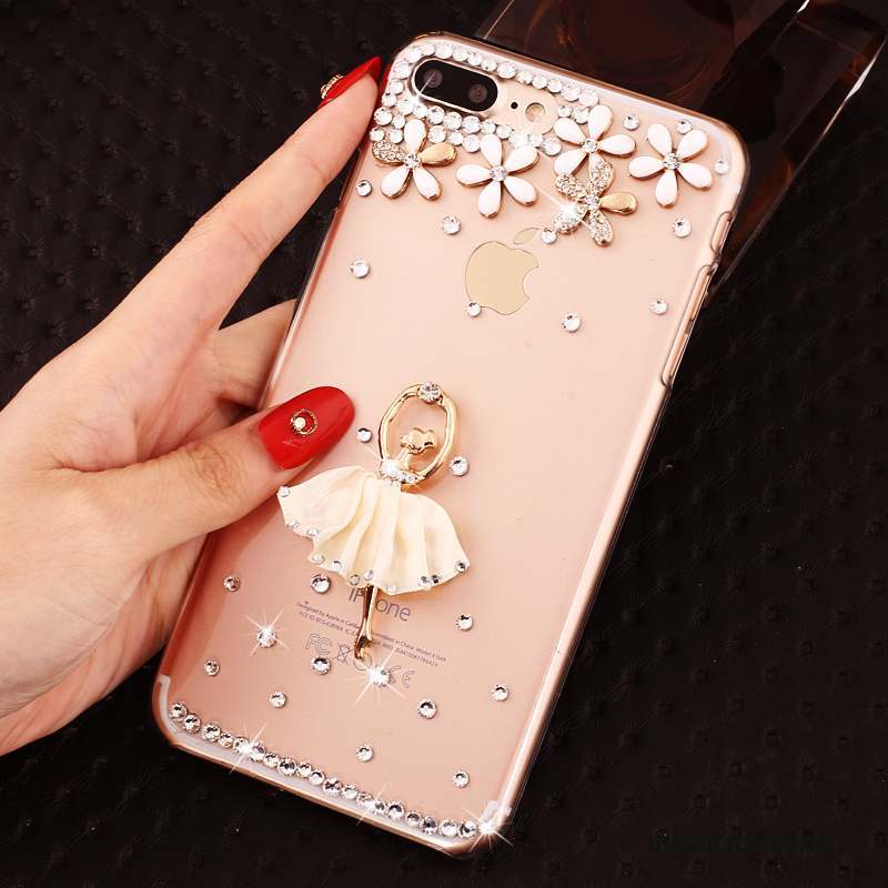 iPhone 8 Plus Coque De Téléphone Incruster Strass Étui Nouveau Rose Transparent