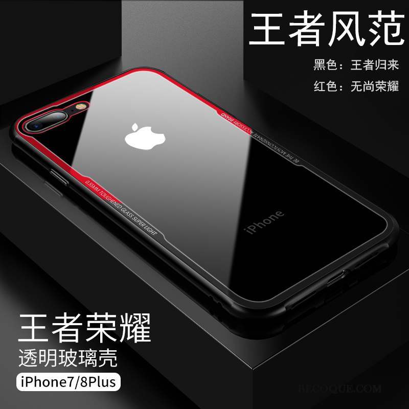 iPhone 8 Plus Coque De Téléphone Verre Très Mince Protection Noir Étui