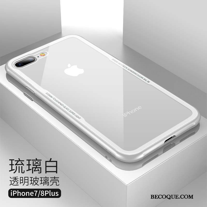 iPhone 8 Plus Coque De Téléphone Verre Très Mince Protection Noir Étui