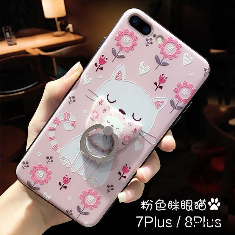 iPhone 8 Plus Coque Incassable Amoureux Gaufrage Silicone Nouveau Dessin Animé