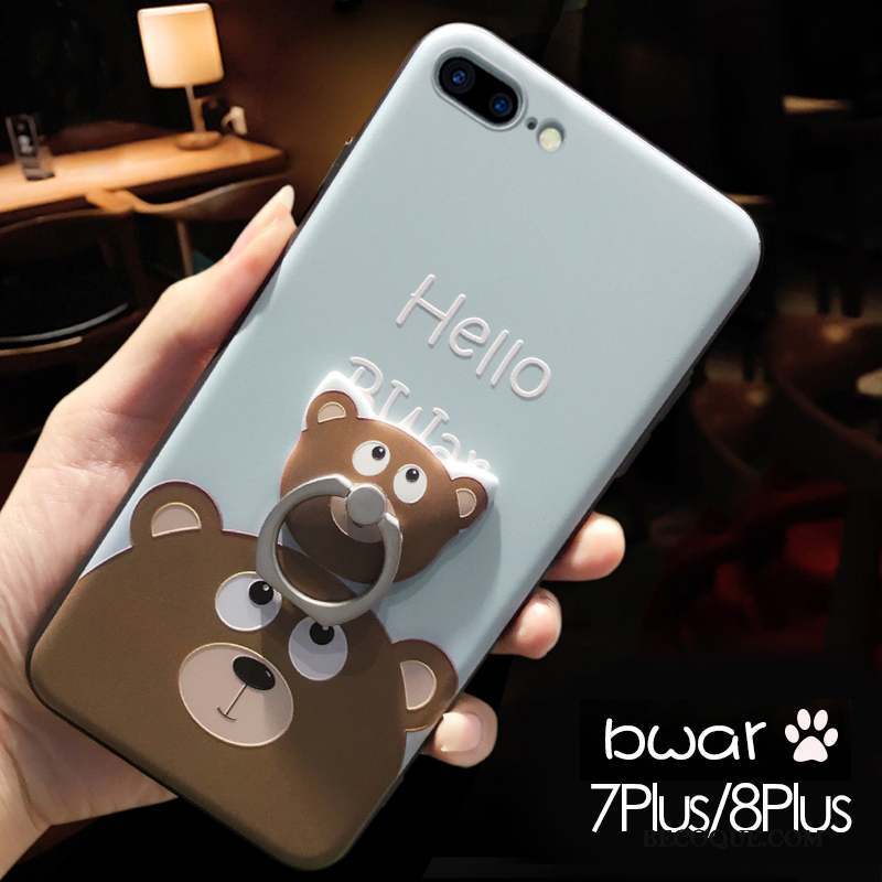 iPhone 8 Plus Coque Incassable Amoureux Gaufrage Silicone Nouveau Dessin Animé