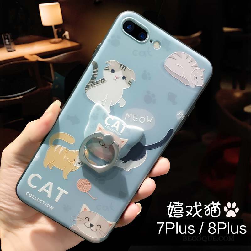 iPhone 8 Plus Coque Incassable Amoureux Gaufrage Silicone Nouveau Dessin Animé