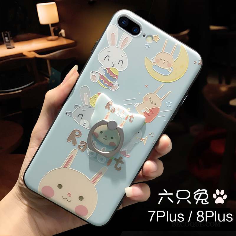 iPhone 8 Plus Coque Incassable Amoureux Gaufrage Silicone Nouveau Dessin Animé