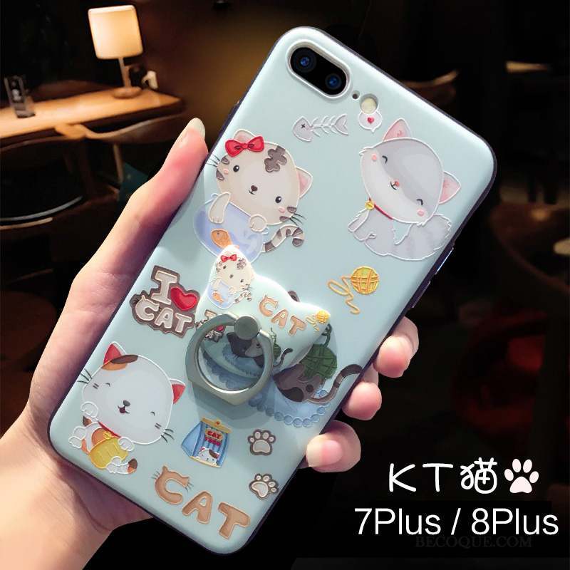 iPhone 8 Plus Coque Incassable Amoureux Gaufrage Silicone Nouveau Dessin Animé