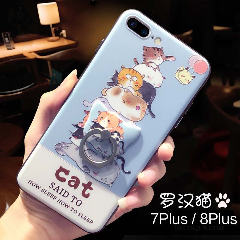 iPhone 8 Plus Coque Incassable Amoureux Gaufrage Silicone Nouveau Dessin Animé