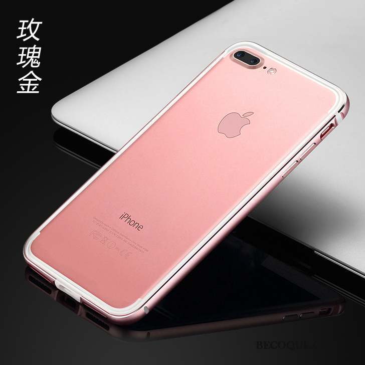 iPhone 8 Plus Coque Mince Métal Ornements Suspendus Rouge Incassable Nouveau