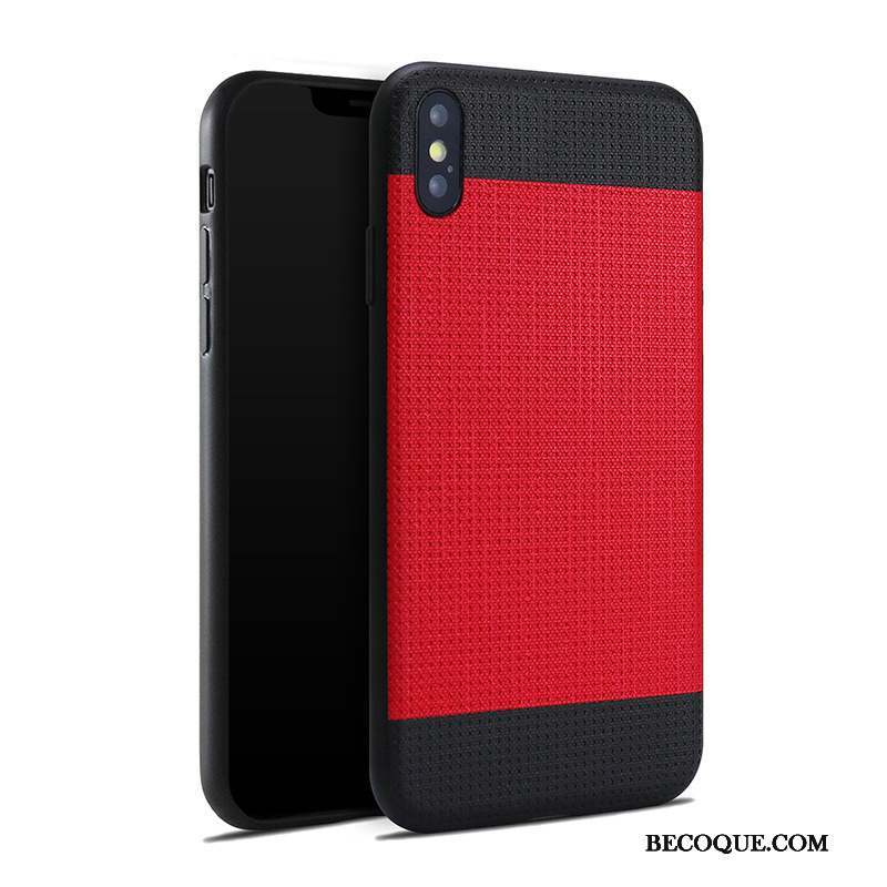 iPhone 8 Plus Coque Noir Tendance Rouge Cuir Véritable Tout Compris Nouveau