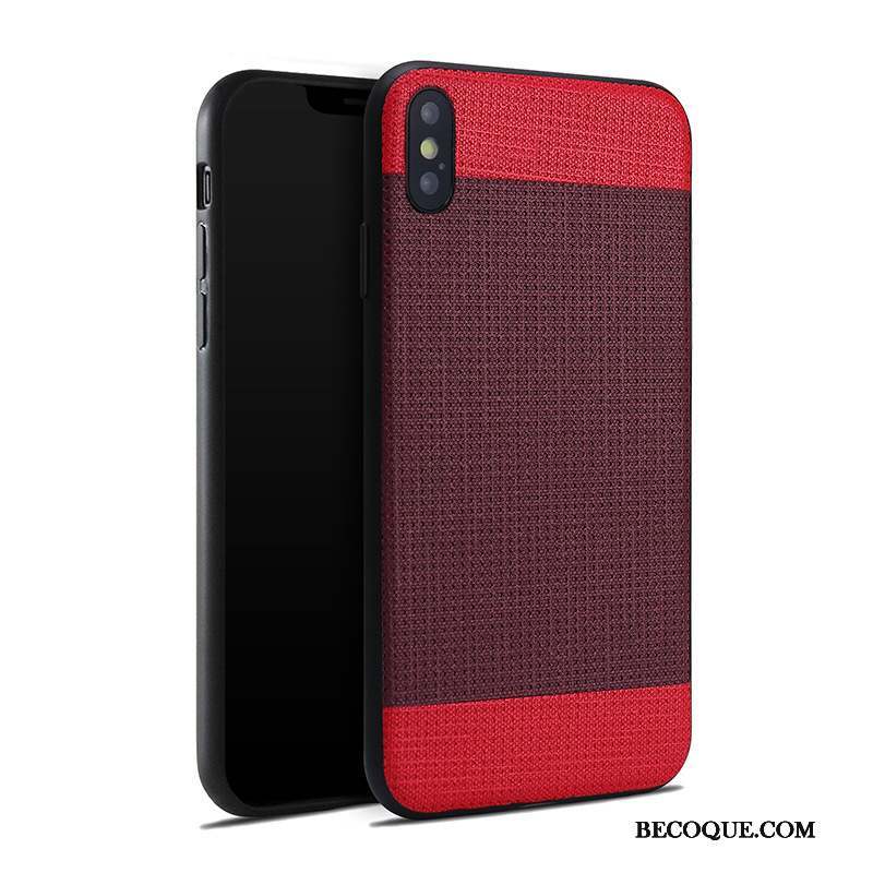 iPhone 8 Plus Coque Noir Tendance Rouge Cuir Véritable Tout Compris Nouveau