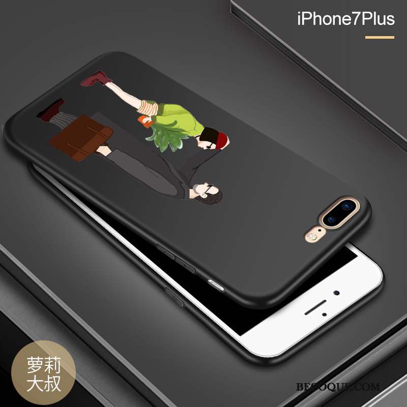 iPhone 8 Plus Coque Silicone Tout Compris Créatif Incassable Délavé En Daim Vert