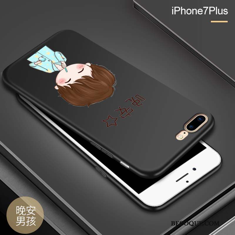 iPhone 8 Plus Coque Silicone Tout Compris Créatif Incassable Délavé En Daim Vert