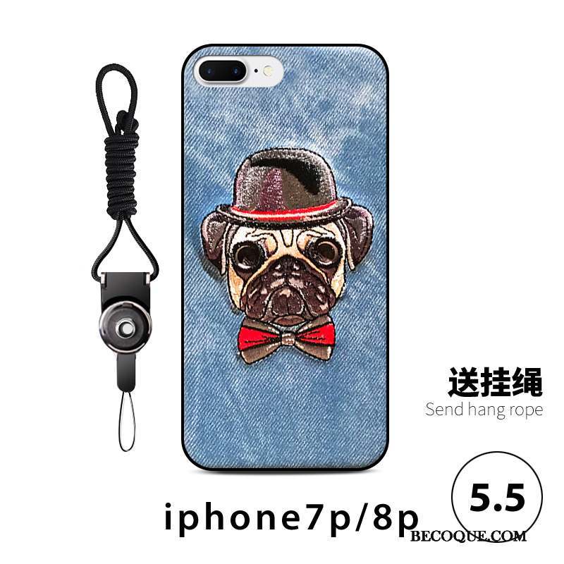 iPhone 8 Plus Coque Tout Compris Nouveau Mignonne Chiens Charmant Tendance