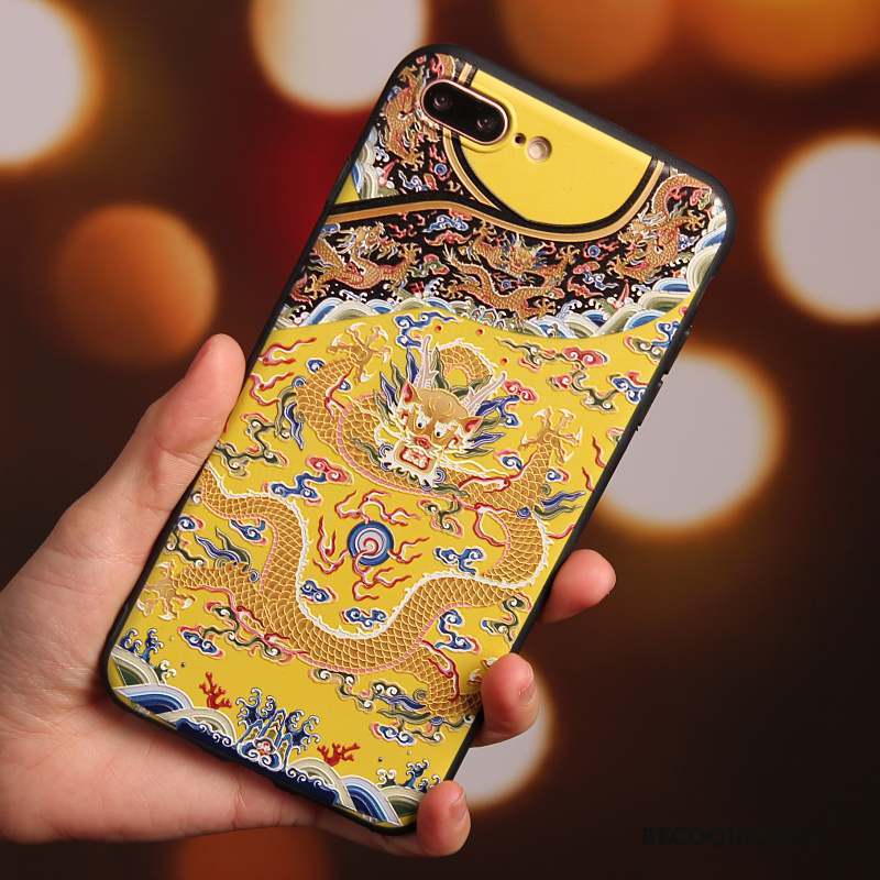 iPhone 8 Plus Coque Tout Compris Style Chinois Personnalité Silicone Étui Robes