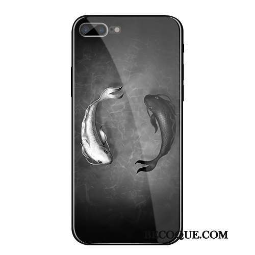 iPhone 8 Plus Coque Tout Compris Tendance Fluide Doux Incassable Verre Créatif