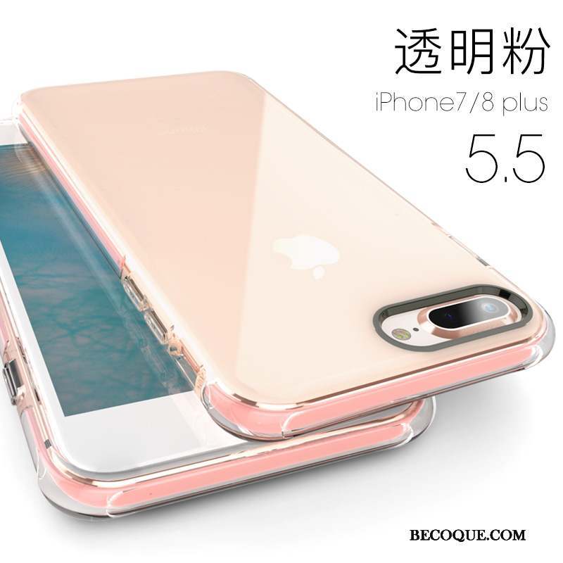 iPhone 8 Plus Coque Transparent Fluide Doux Incassable Tout Compris Silicone Nouveau